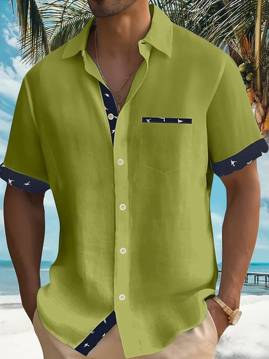 Men's Stylish Short Sleeve Button-Down Shirt | Ideal for Summer