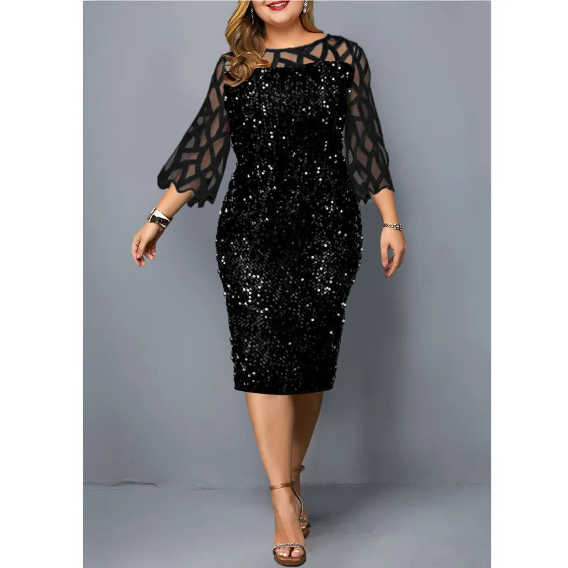 Women's Elegant Lace Dress with Sequins | Ideal for Summer