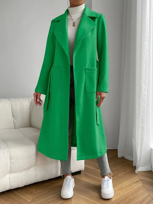 Alyson - Open Front Long Coat - Chic/Elegant - Fashionable - Ideal for Winter