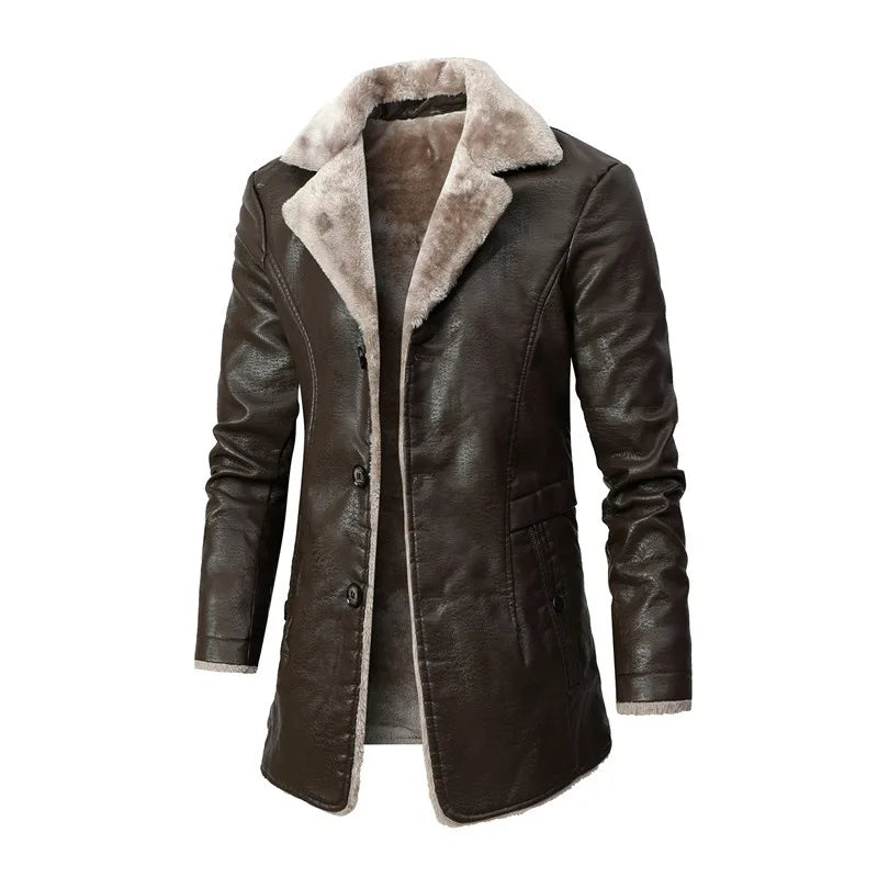 Amelia - Coat - Elegant - Leather - Ideal for Winter