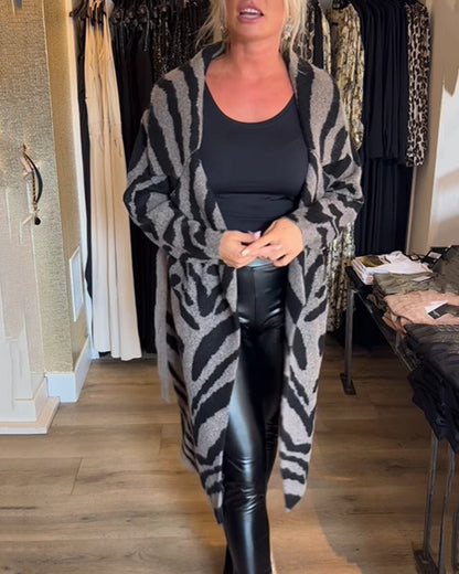 Sarah - Casual Coat - Unique Print - Zebra Pattern - Ideal for Winter