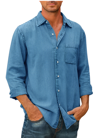 Eddie - Men’s Denim Shirt - Casual - Fashionable - Perfect for Casual Days