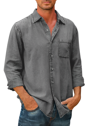 Eddie - Men’s Denim Shirt - Casual - Fashionable - Perfect for Casual Days