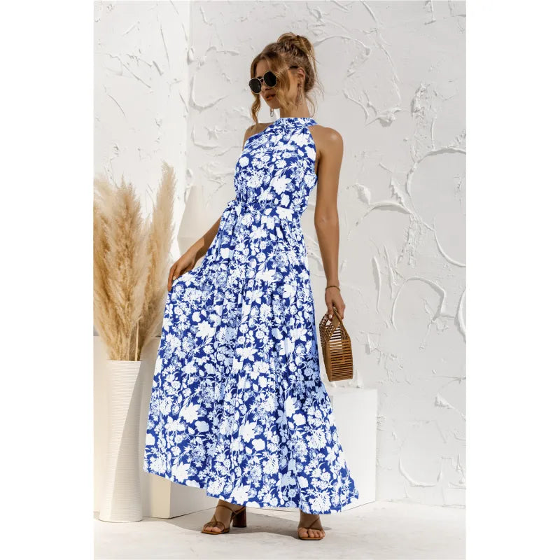 Women's Casual Long Strapless Dress with Polka Dot | Ideal for Summer