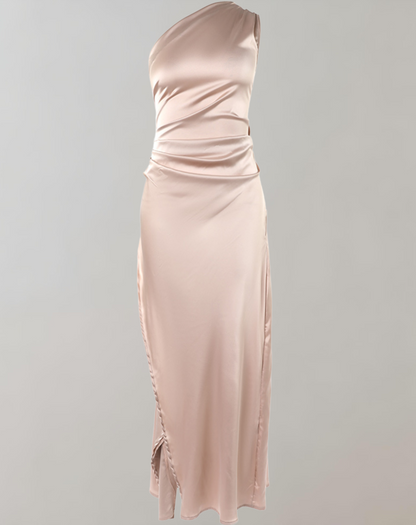 Women's Elegant Evening Dress with Off-the-Shoulder and Slit | Ideal for Summer