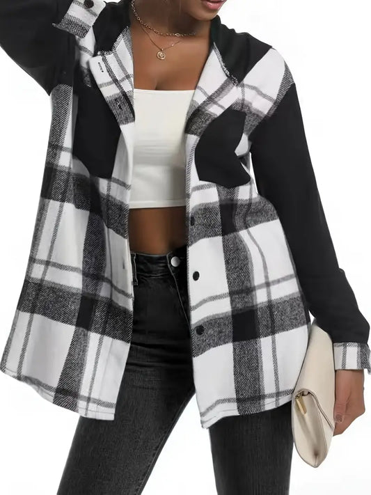 Anya - Checkered Hoodie - Casual - Unique Print - Ideal for Winter