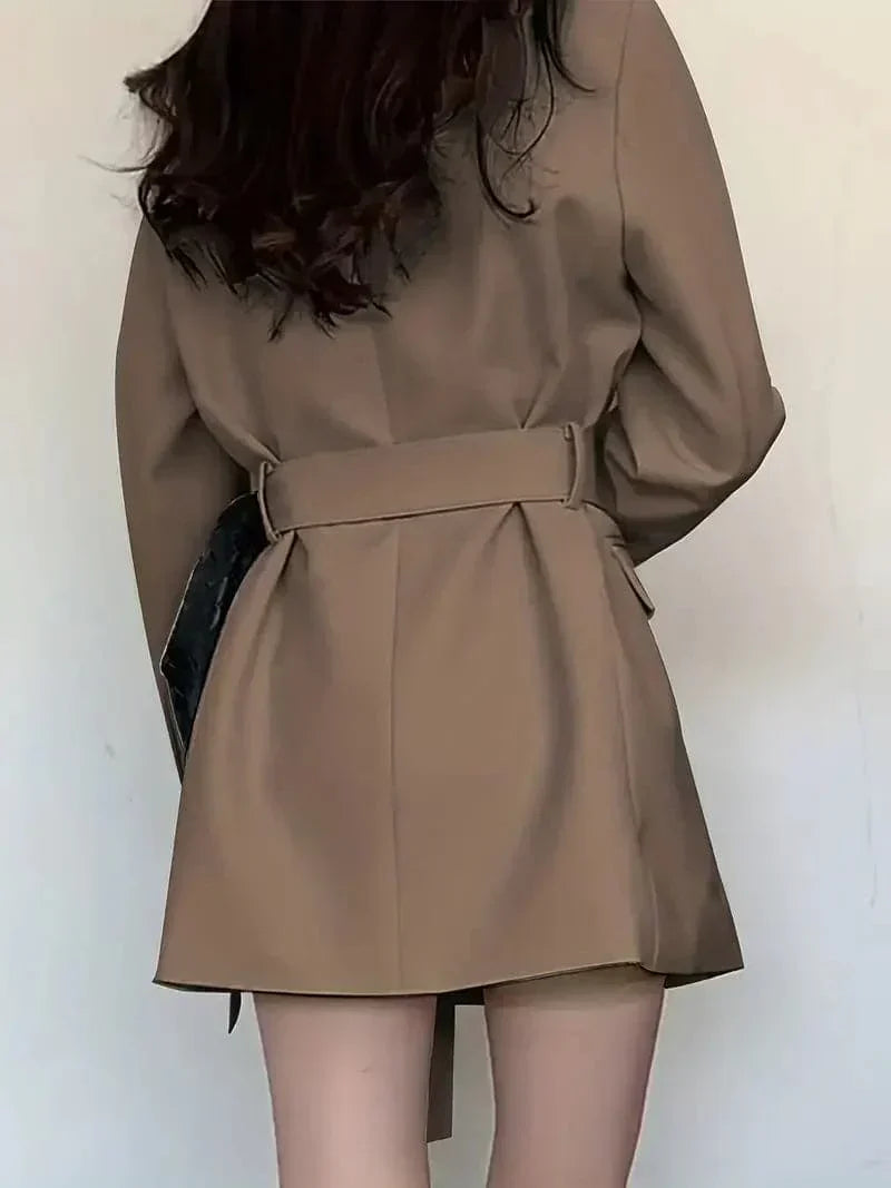 Women's Elegant Solid Colour Blazer Dress