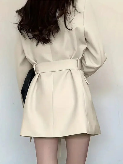 Women's Elegant Solid Colour Blazer Dress