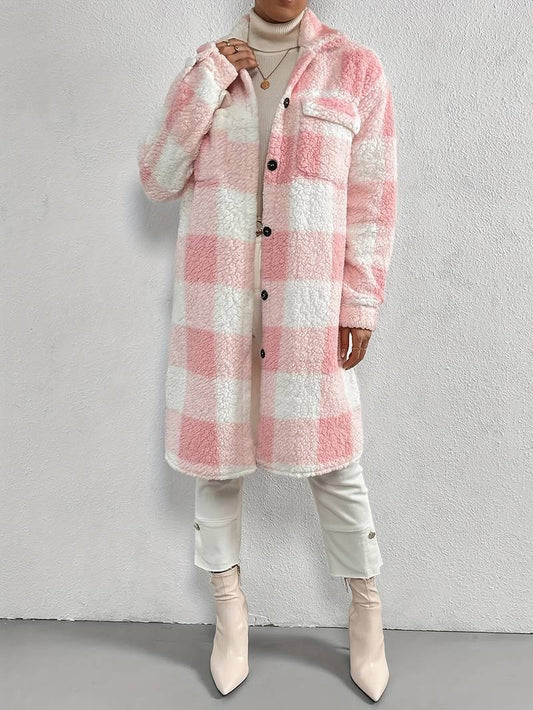 April - Checkered Coat - Casual - Unique print - Ideal for Winter