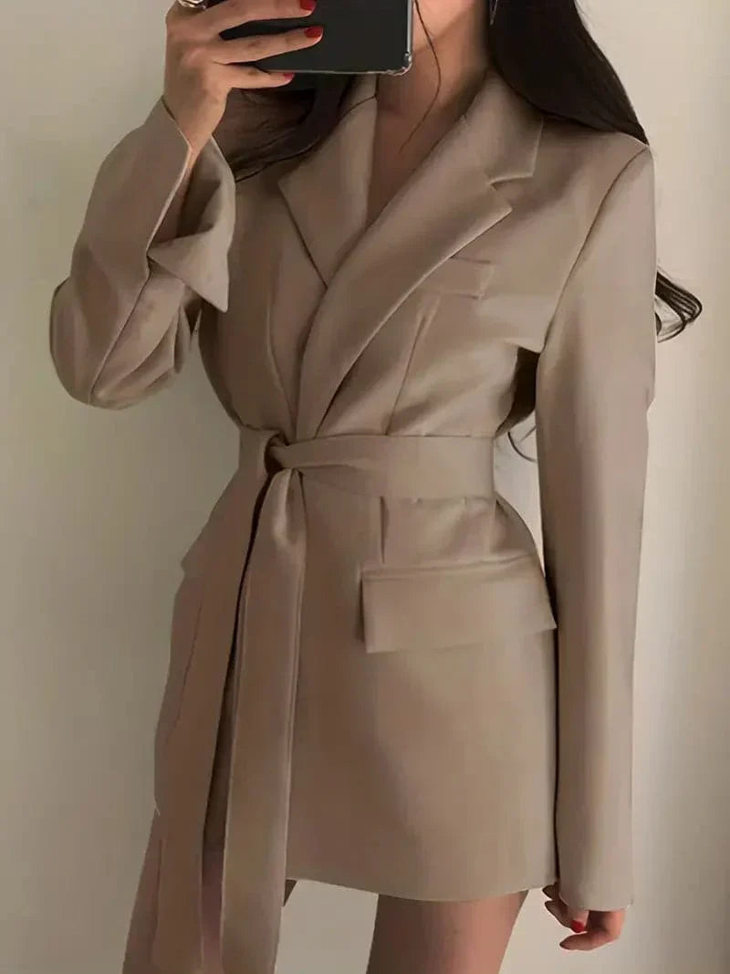 Women's Elegant Solid Colour Blazer Dress