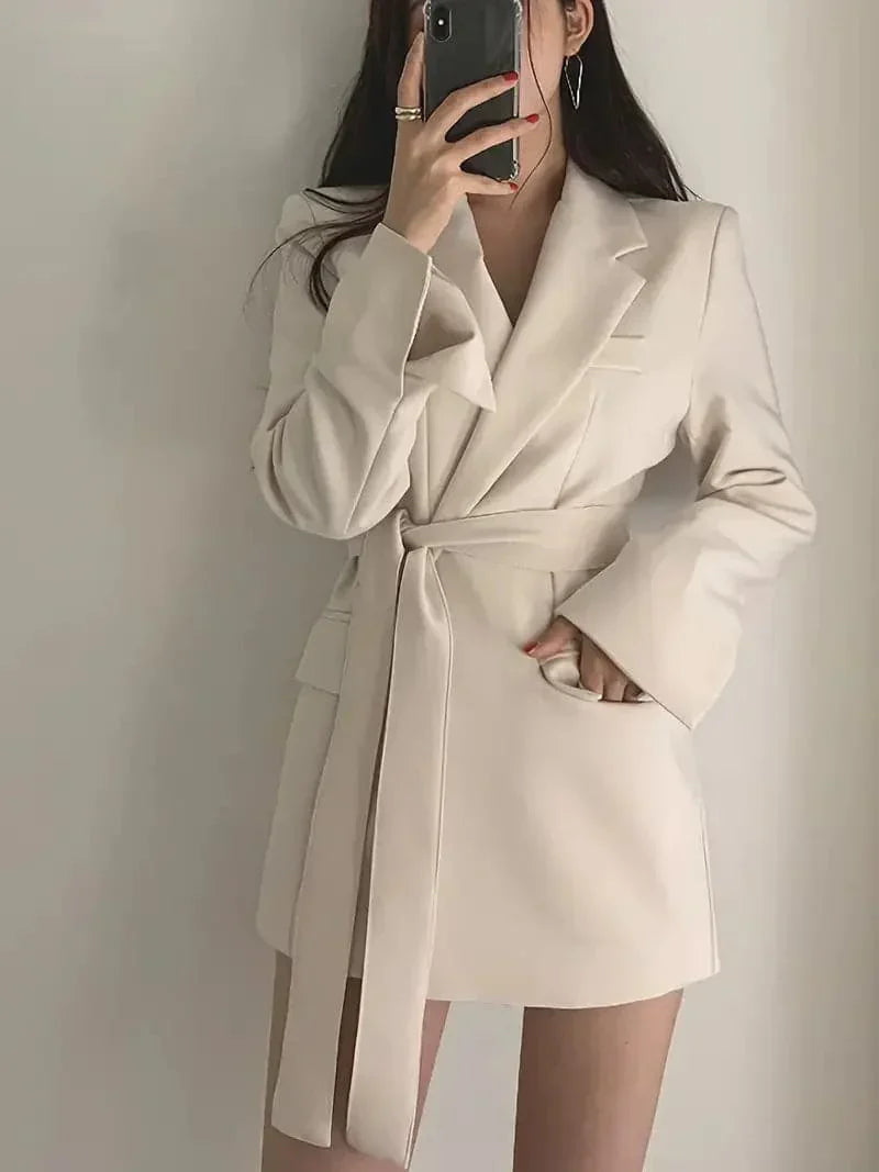 Women's Elegant Solid Colour Blazer Dress