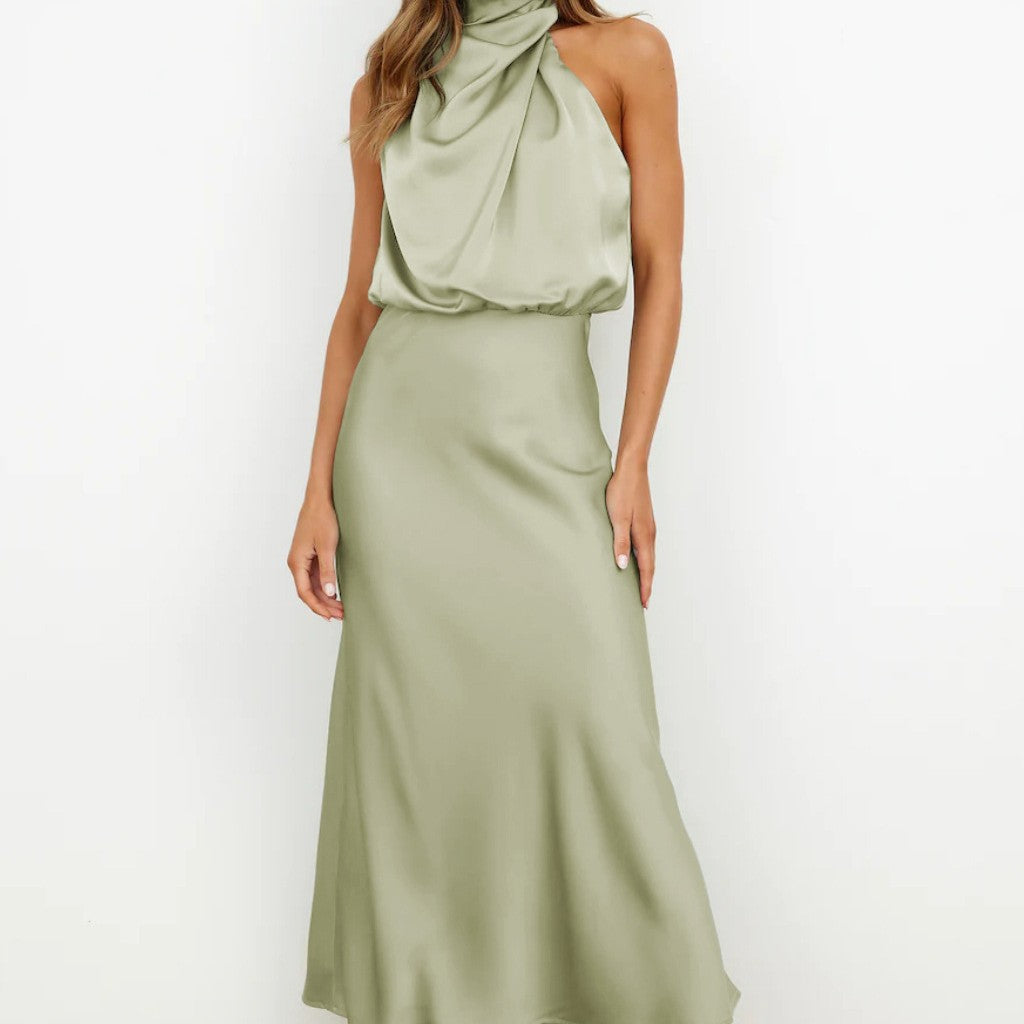 Women's Luxurious Ankle-Length Silk Party Dress  | Ideal for Summer