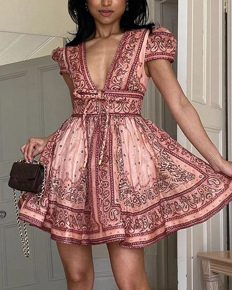 Women's Elegant Pink Mini Dress