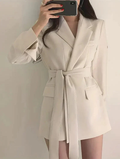 Women's Elegant Solid Colour Blazer Dress