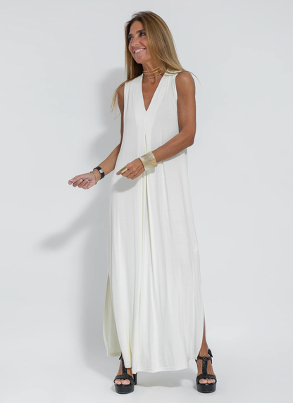 Women's Elegant Long V-neck Sleeveless Dress with Cardigan Set | Ideal for Summer