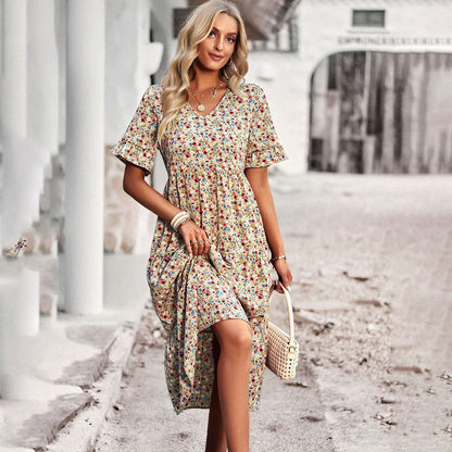 Women's Summer Floral Midi Dress | Ideal for Summer