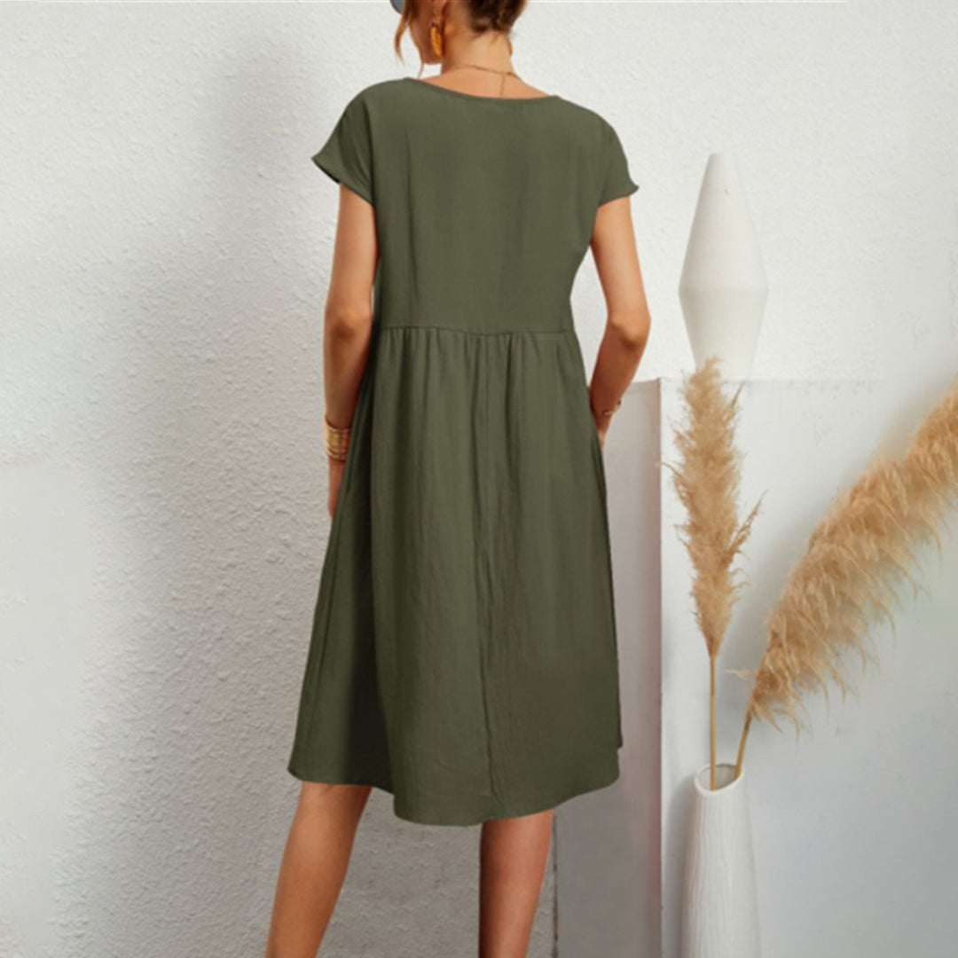 Women's Stylish Minimalist Summer Dress in Solid Colour | Ideal for Summer