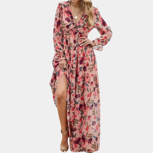 Adelaide - Women's Floral Maxi Dress - Boho - Unique Print - Ideal for Summer