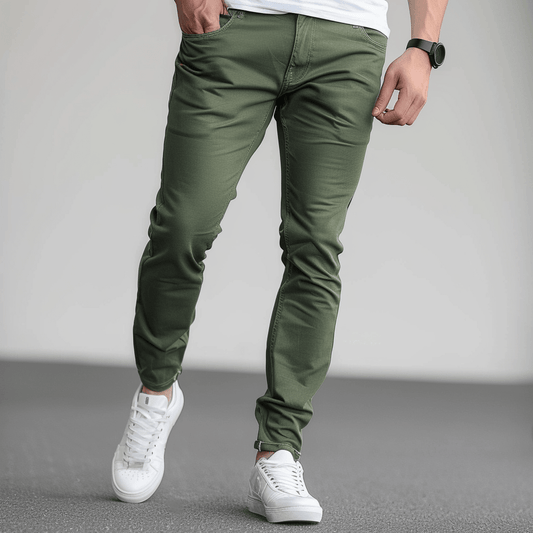 Dave - Olive Green Chino - Casual - Modern Style - Everyday Wear