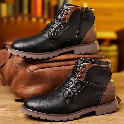 Antonio - Men's Leather Boots - Classic - Zipper Detail - Everyday Wear