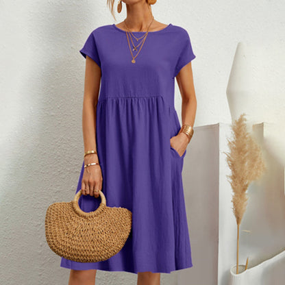 Women's Stylish Minimalist Summer Dress in Solid Colour | Ideal for Summer