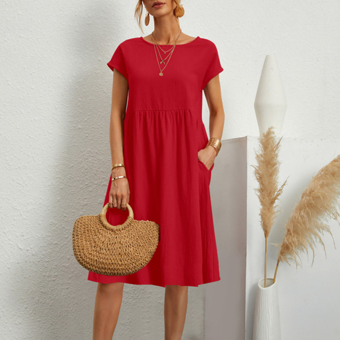 Women's Stylish Minimalist Summer Dress in Solid Colour | Ideal for Summer