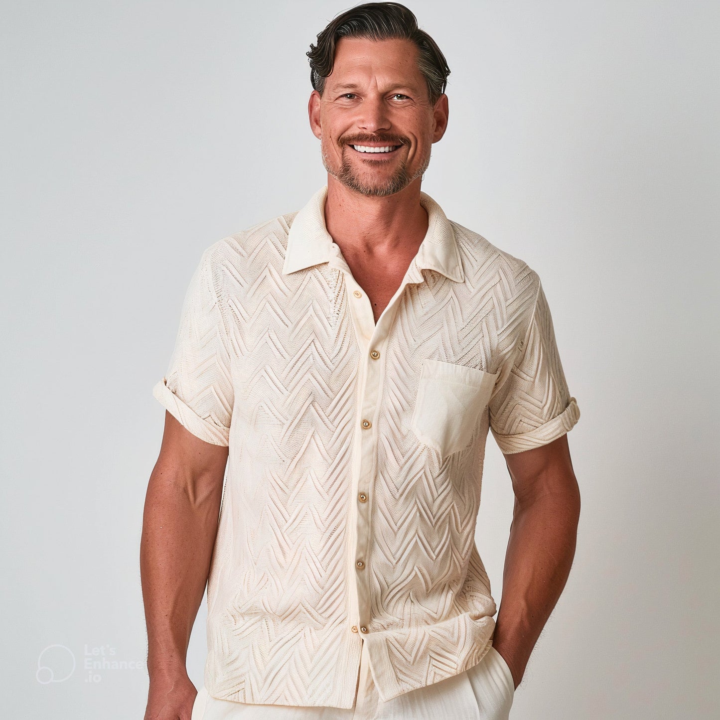 Clark - Men Short Sleeved Shirt - Casual - Lightweight - For Everyday Wear