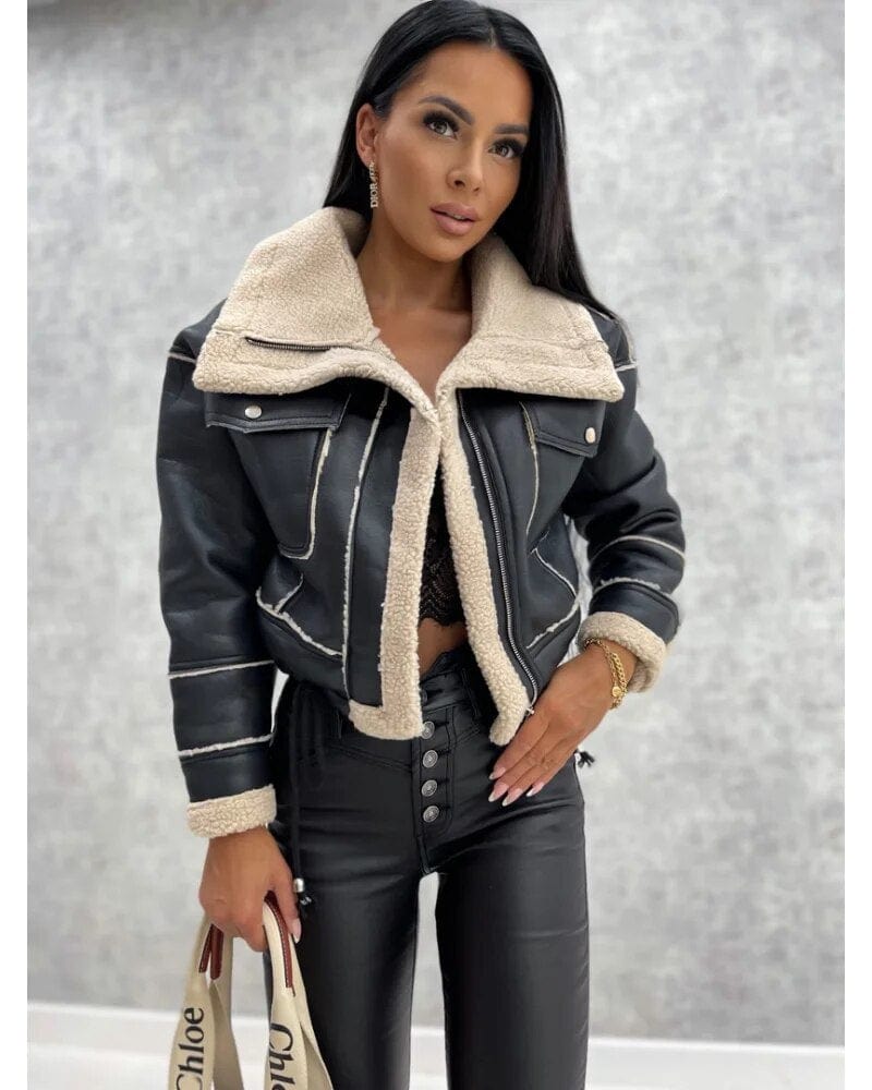 Xanthe - Elegant Leather Jacket - Chic - Tailored Fit - Ideal for Winter