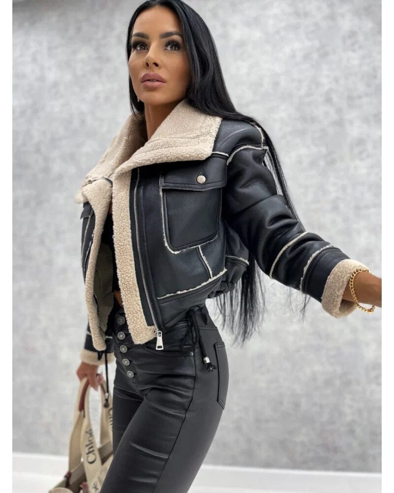 Xanthe - Elegant Leather Jacket - Chic - Tailored Fit - Ideal for Winter