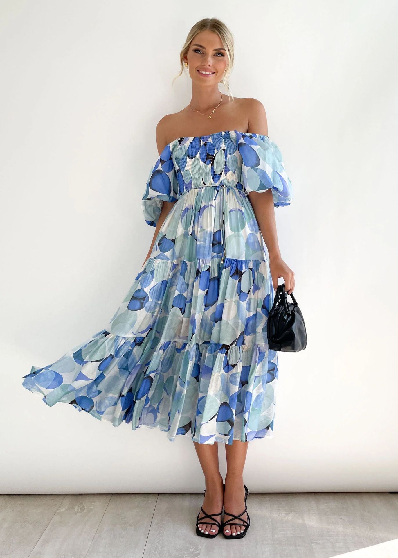 Women's Fashionable Off-Shoulder Midi Dress