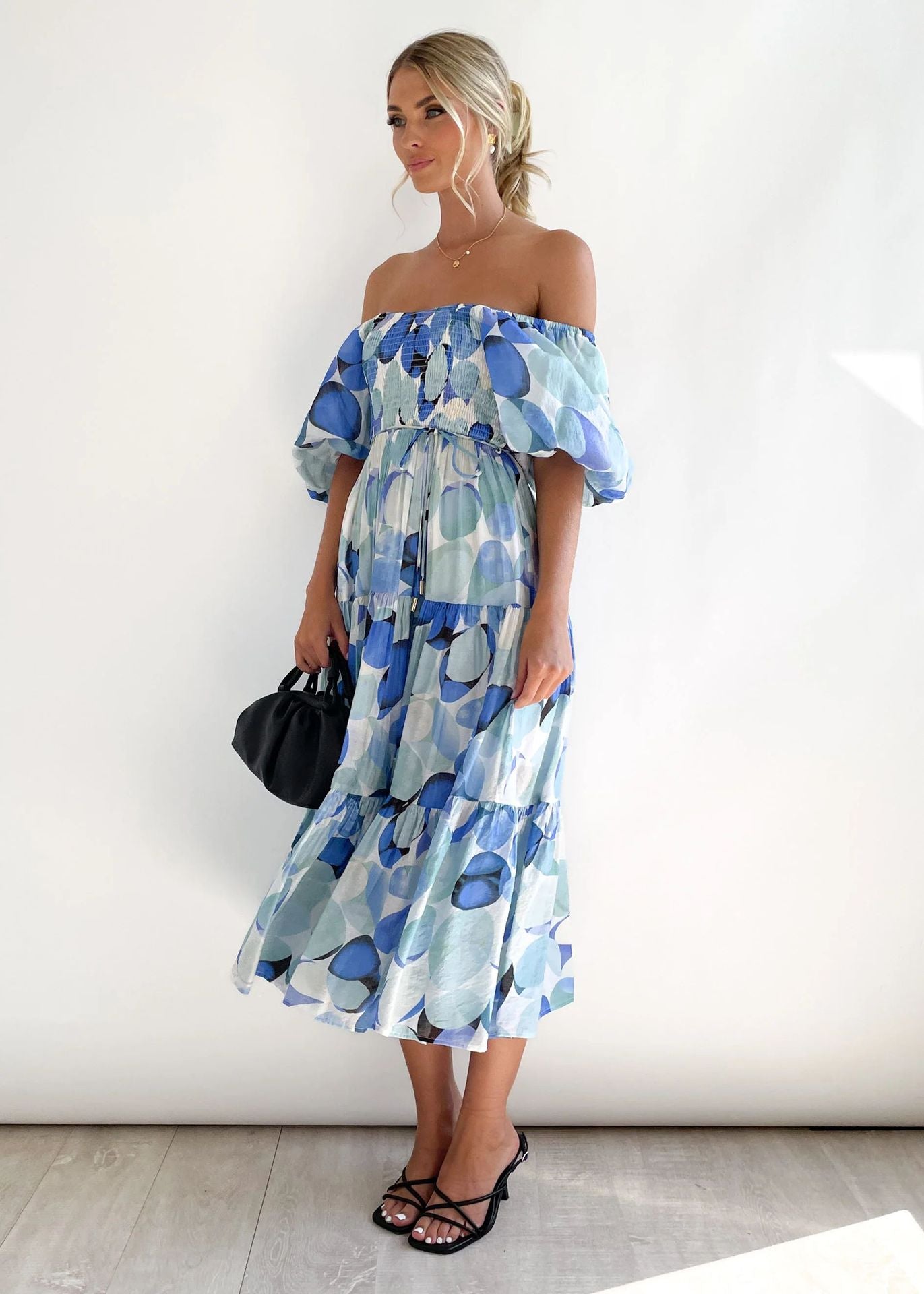 Women's Fashionable Off-Shoulder Midi Dress