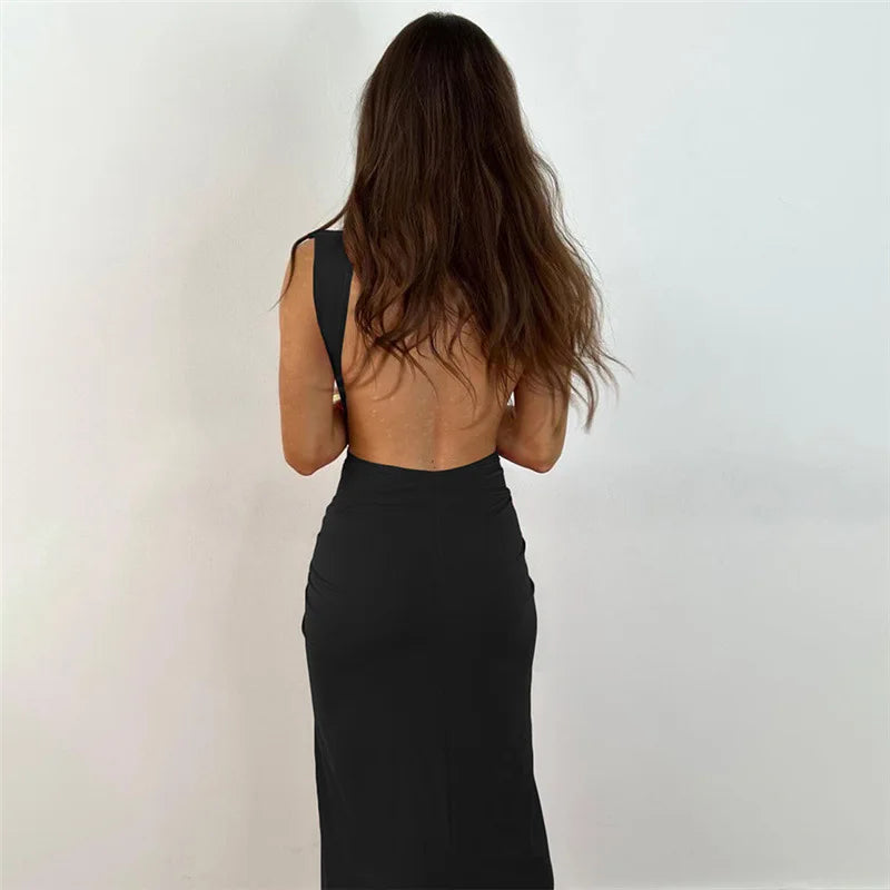 Women's Black Elegant Maxi Dress