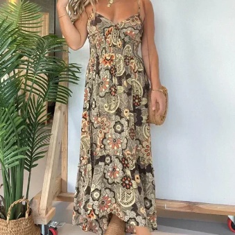 Women’s Summer Boho Dress with Slit | Ideal for Summer