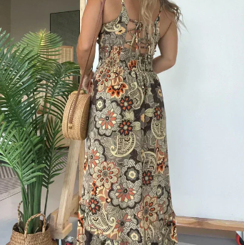 Women’s Summer Boho Dress with Slit | Ideal for Summer