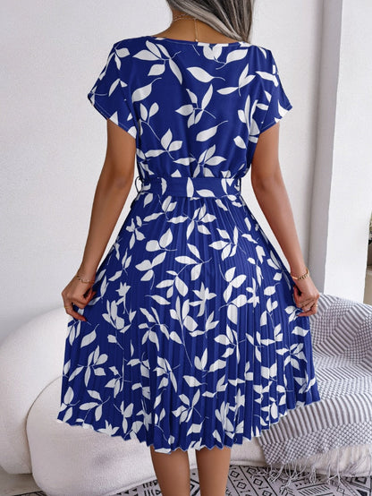 Women's Trendy Blue Printed Midi Dress