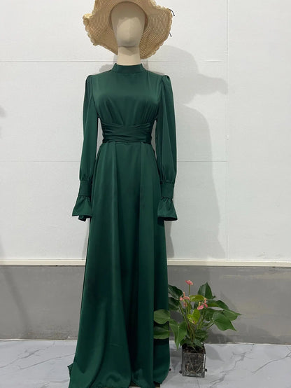 Women's Elegant Ruffled Long Sleeve Long Dress | Ideal for Summer