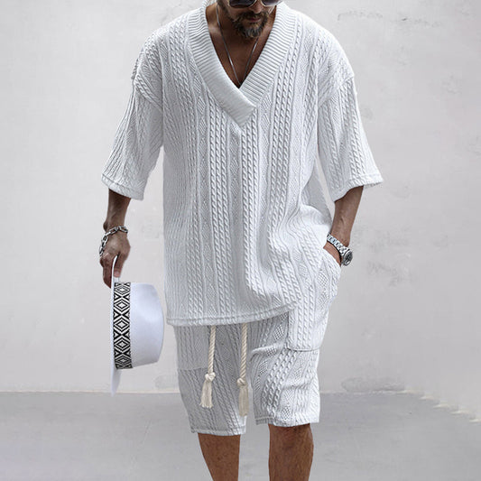 Alec - Knitted Shirt and Shorts Set - Casual - Made for Comfort - Ideal for Summer