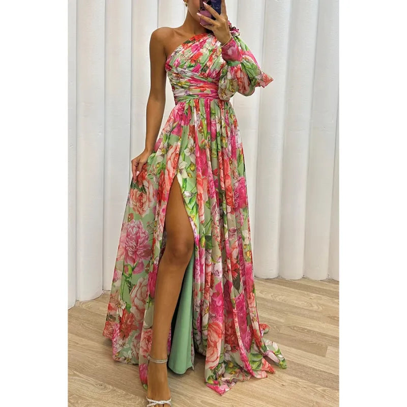 Women's Stylish Off-the-Shoulder Dress with Floral Print | Ideal for Summer