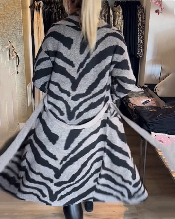 Sarah - Casual Coat - Unique Print - Zebra Pattern - Ideal for Winter