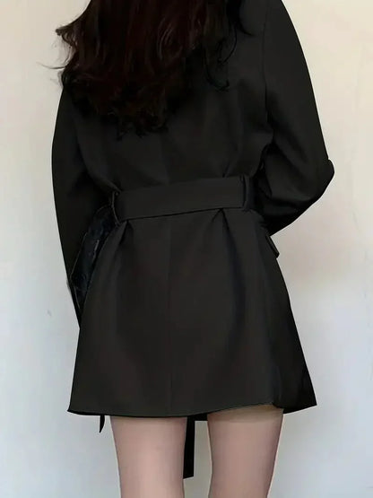 Women's Elegant Solid Colour Blazer Dress