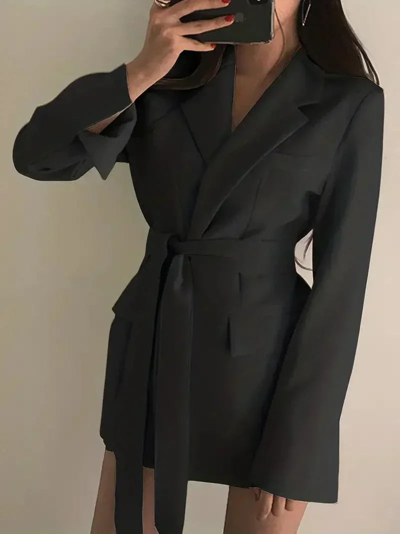 Women's Elegant Solid Colour Blazer Dress