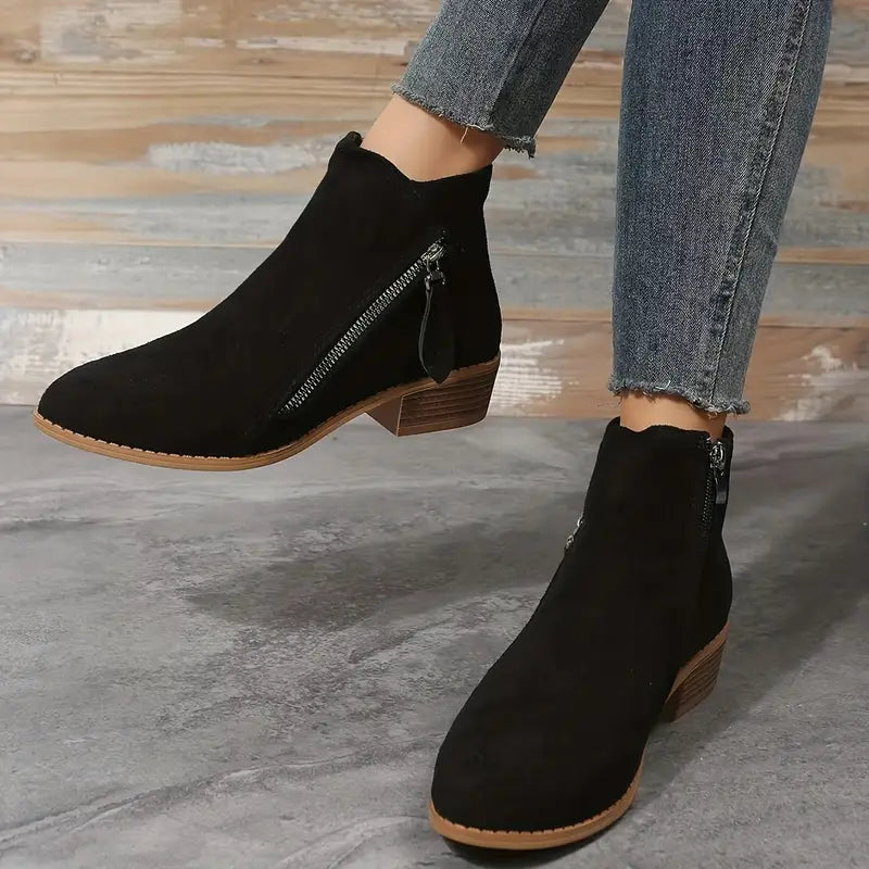 Women's Ankle Boots with Heel and Zipper | Ideal for Autumn/Winter