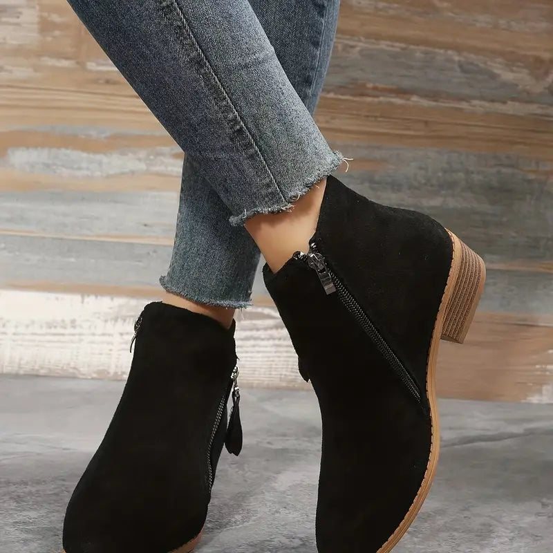 Women's Ankle Boots with Heel and Zipper | Ideal for Autumn/Winter