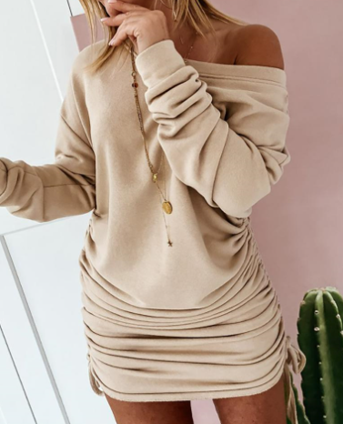 Women's Casual Long Sleeve Mini Dress