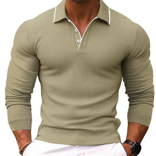 Edgar - Long Sleeve Polo Shirt - Casual - Made for Comfort - For Everyday Wear